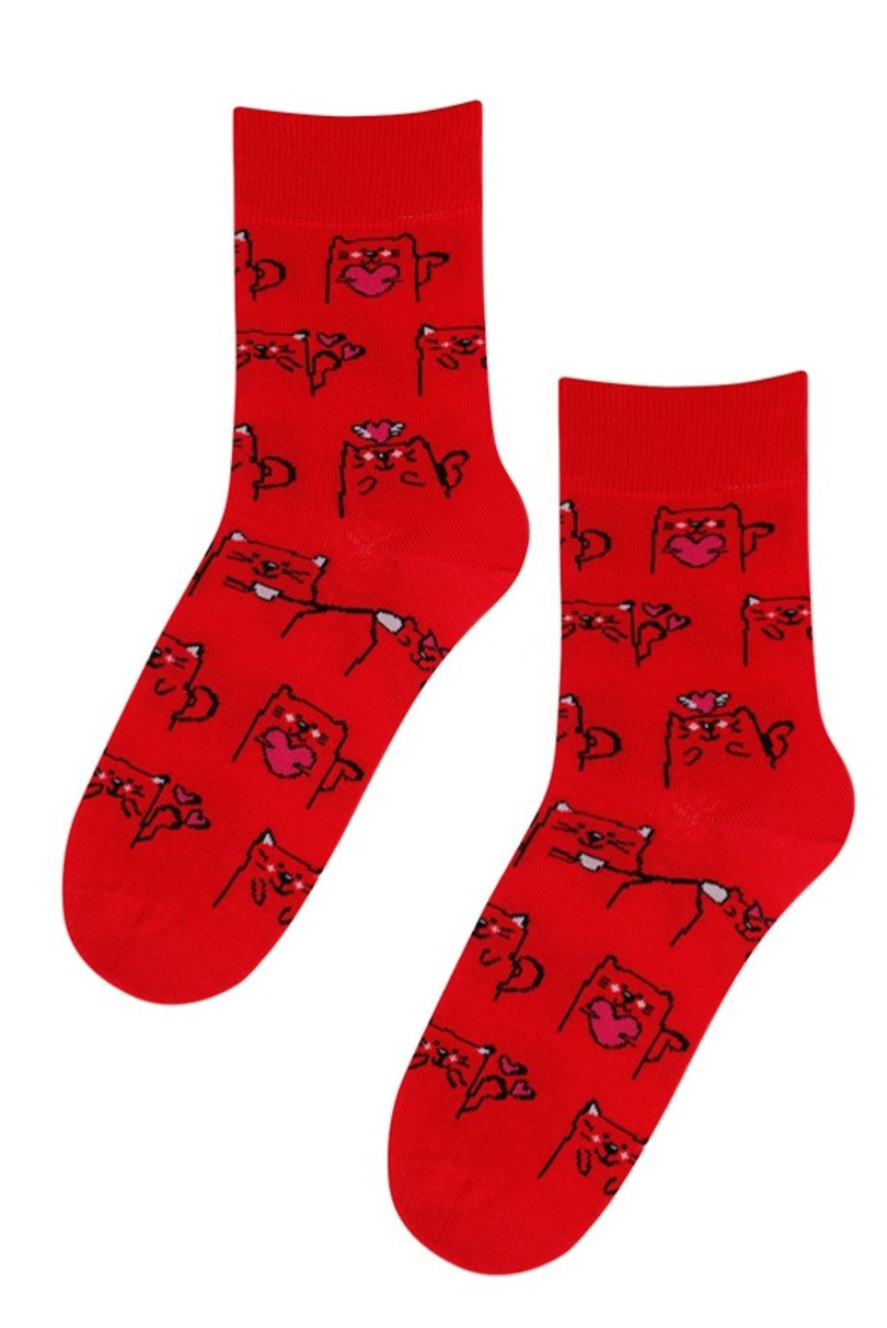 Vzorované pánské ponožky PERFECT MAN-CASUAL Červená 42-44