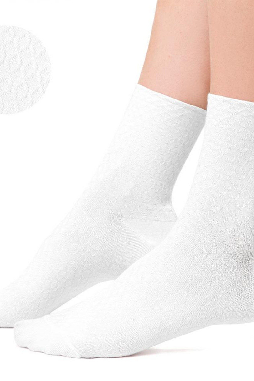 Dámské netlačící ponožky 125 bílá/romby 38-40