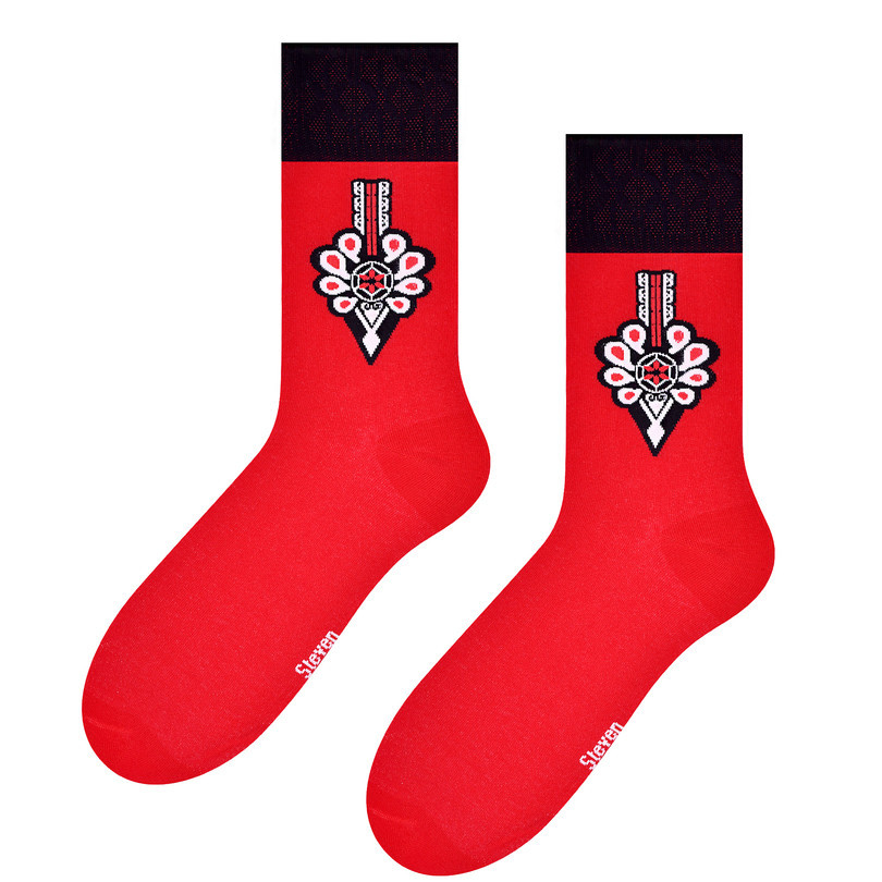 Pánské ponožky FOLK 118 Červená 43-46