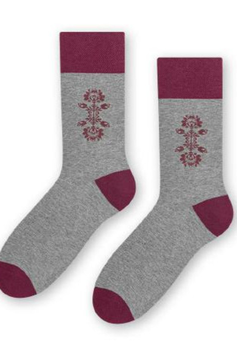 Pánské ponožky FOLK 118 melanžově šedá 43-46