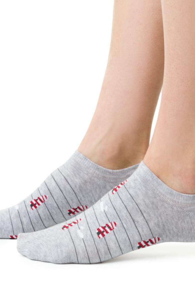 Dámské minimaliské ponožky 117 MELANŽOVÁ SVĚTLE ŠEDÁ 35-37