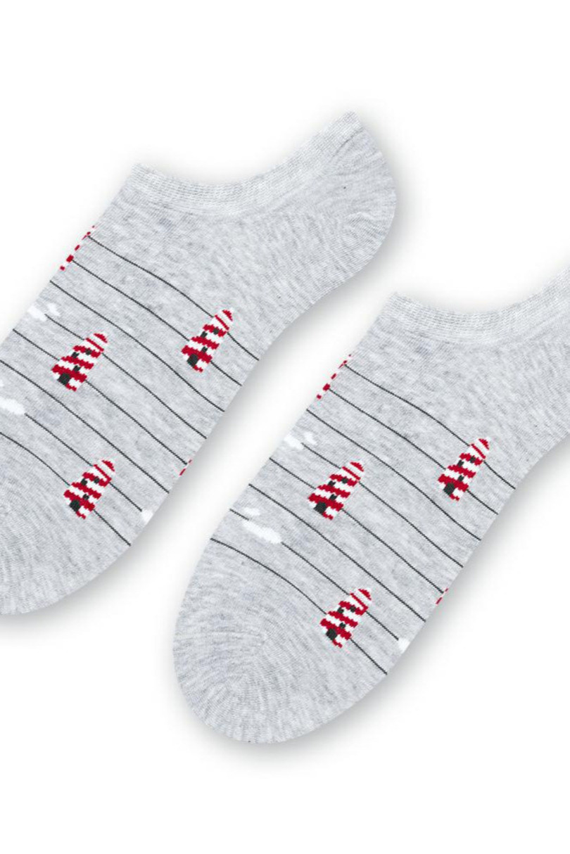 Pánské minimaliské ponožky 117 MELANŽOVÁ SVĚTLE ŠEDÁ 41-43