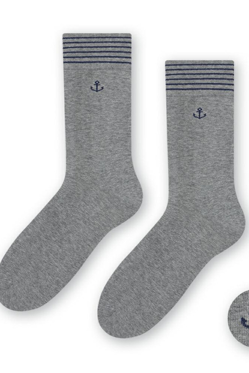 Pánské námořnické ponožky 117 MELANŽOVĚ ŠEDÁ 41-43