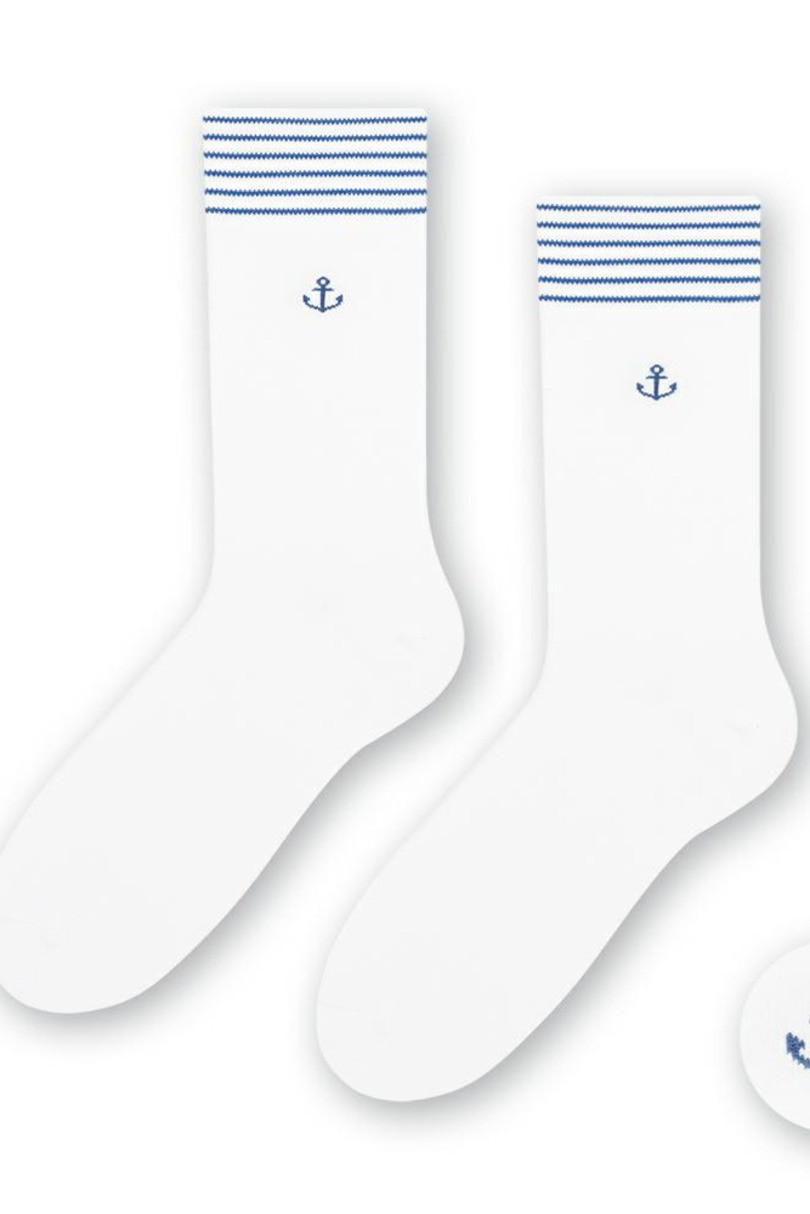Pánské námořnické ponožky 117 bílá 44-46