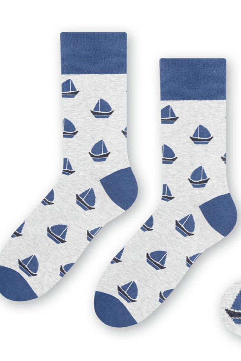 Pánské námořnické ponožky 117 MELANŽOVÁ SVĚTLE ŠEDÁ 44-46