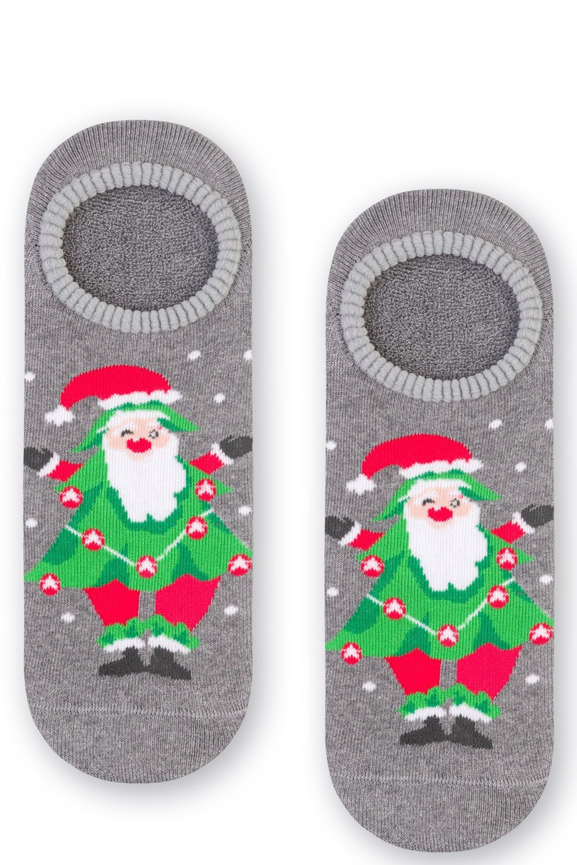 Dámské vánoční ponožky - Froté s ABS 132 M.šedá 35-37