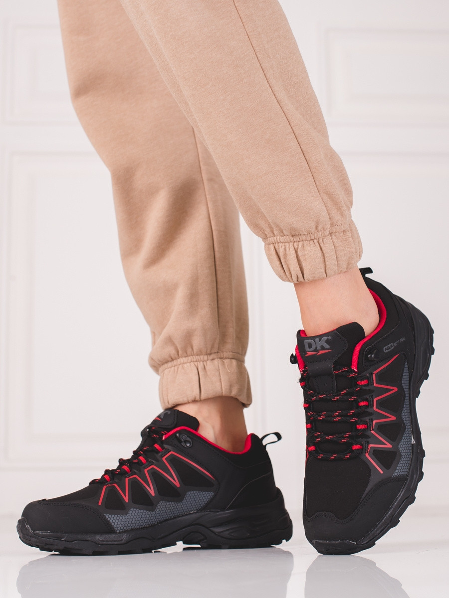 Exkluzívní černé dámské trekingové boty bez podpatku 38