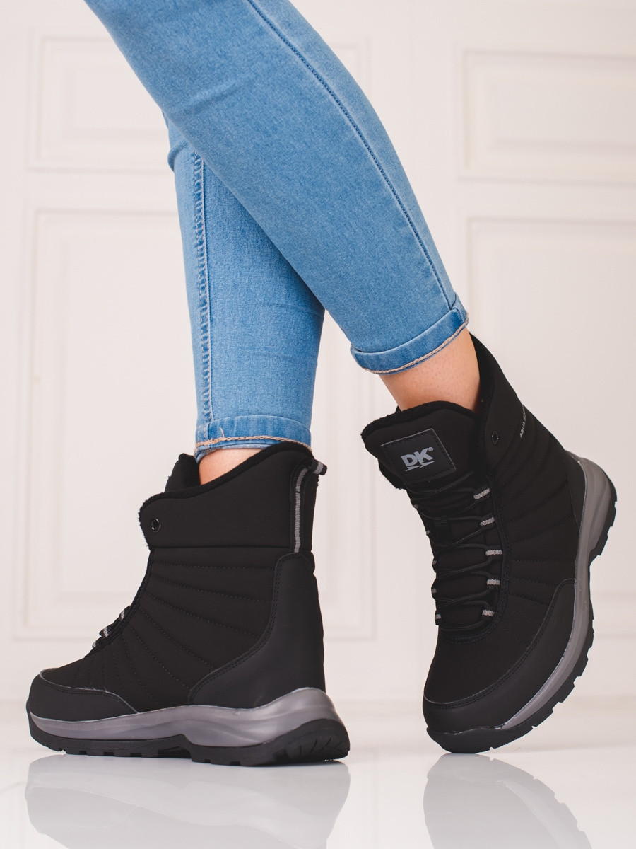 Stylové dámské trekingové boty černé bez podpatku 36