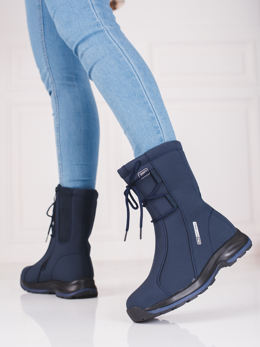 Výborné modré dámské trekingové boty bez podpatku 36
