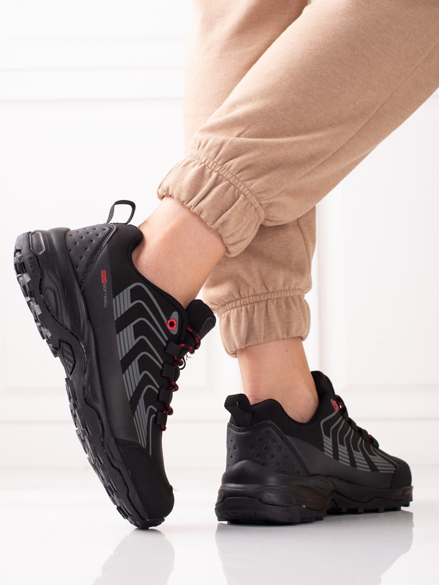 Stylové černé trekingové boty dámské bez podpatku 39