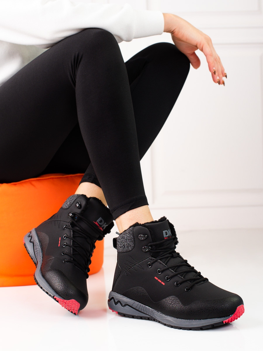 Designové trekingové boty dámské černé bez podpatku 39