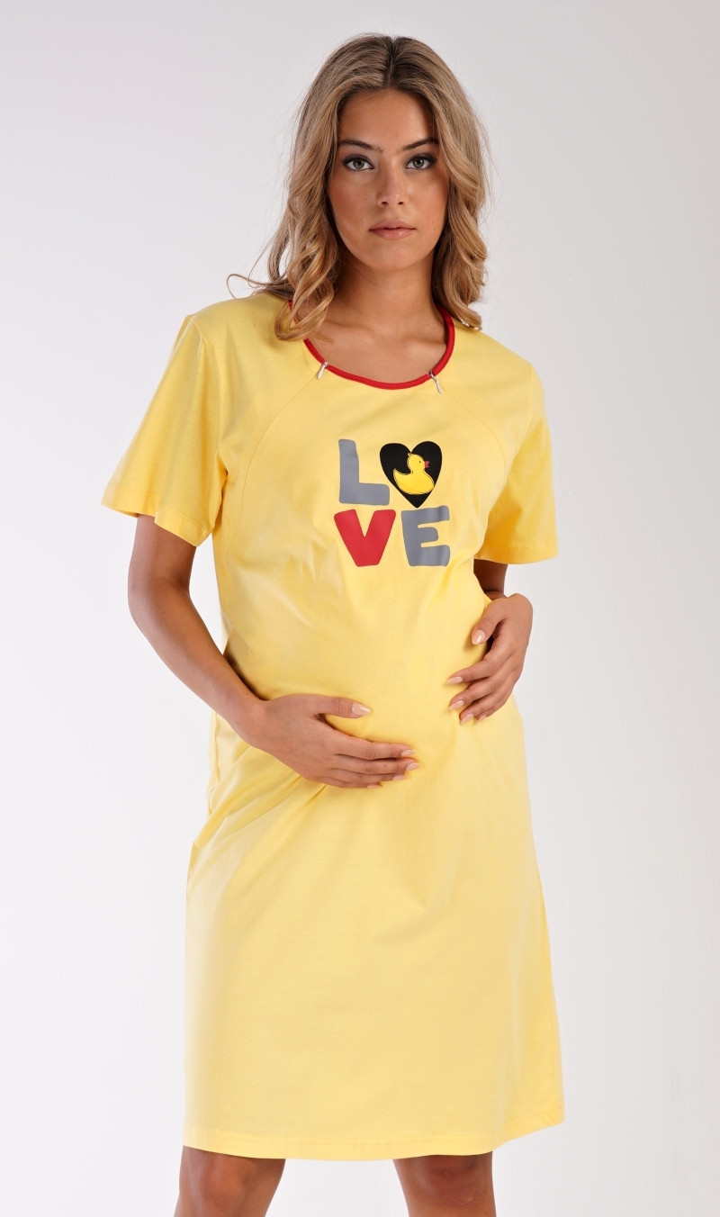 Dámská noční košile mateřská Kačenka žlutá S