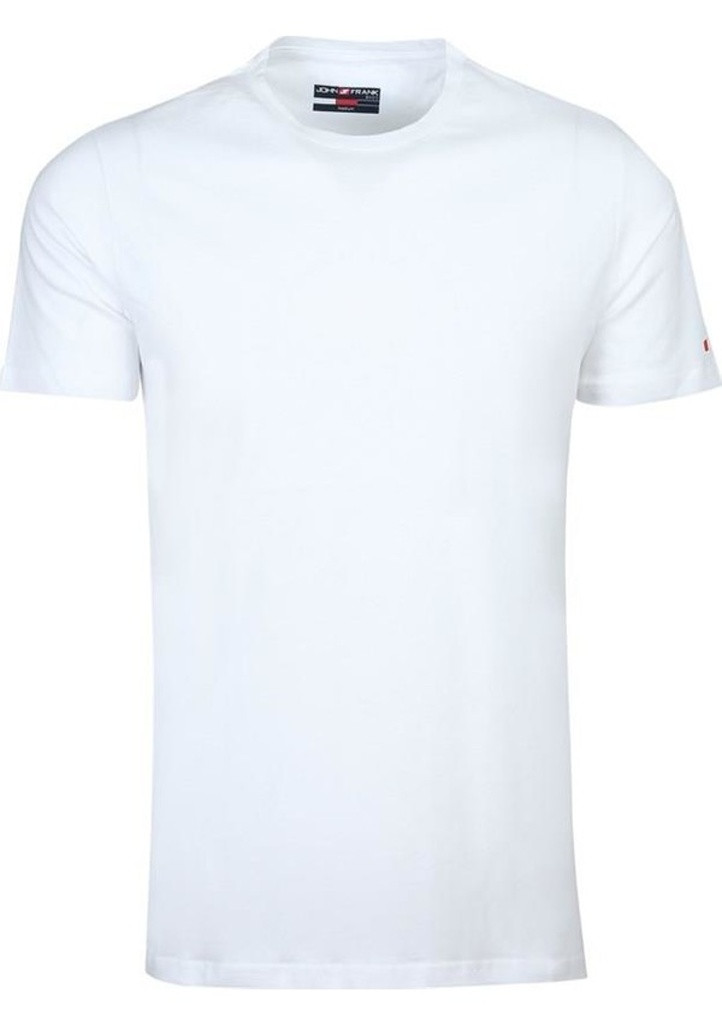 Pánské tričko John Frank JFTBA01 Bílá M