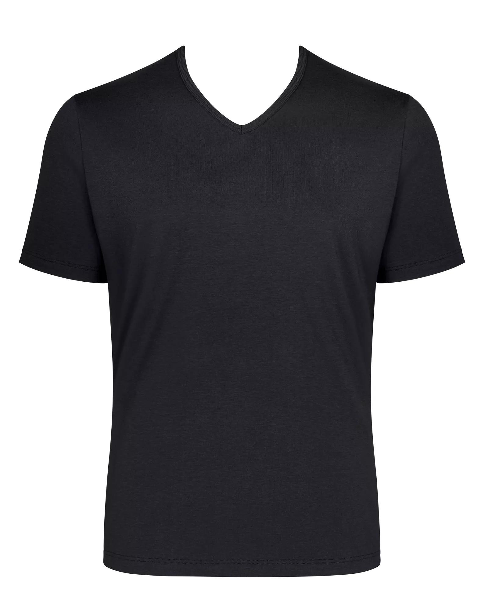 Pánské tričko GO Shirt V-Neck Regular Fit - BLACK - černé 0004 - SLOGGI BLACK XL
