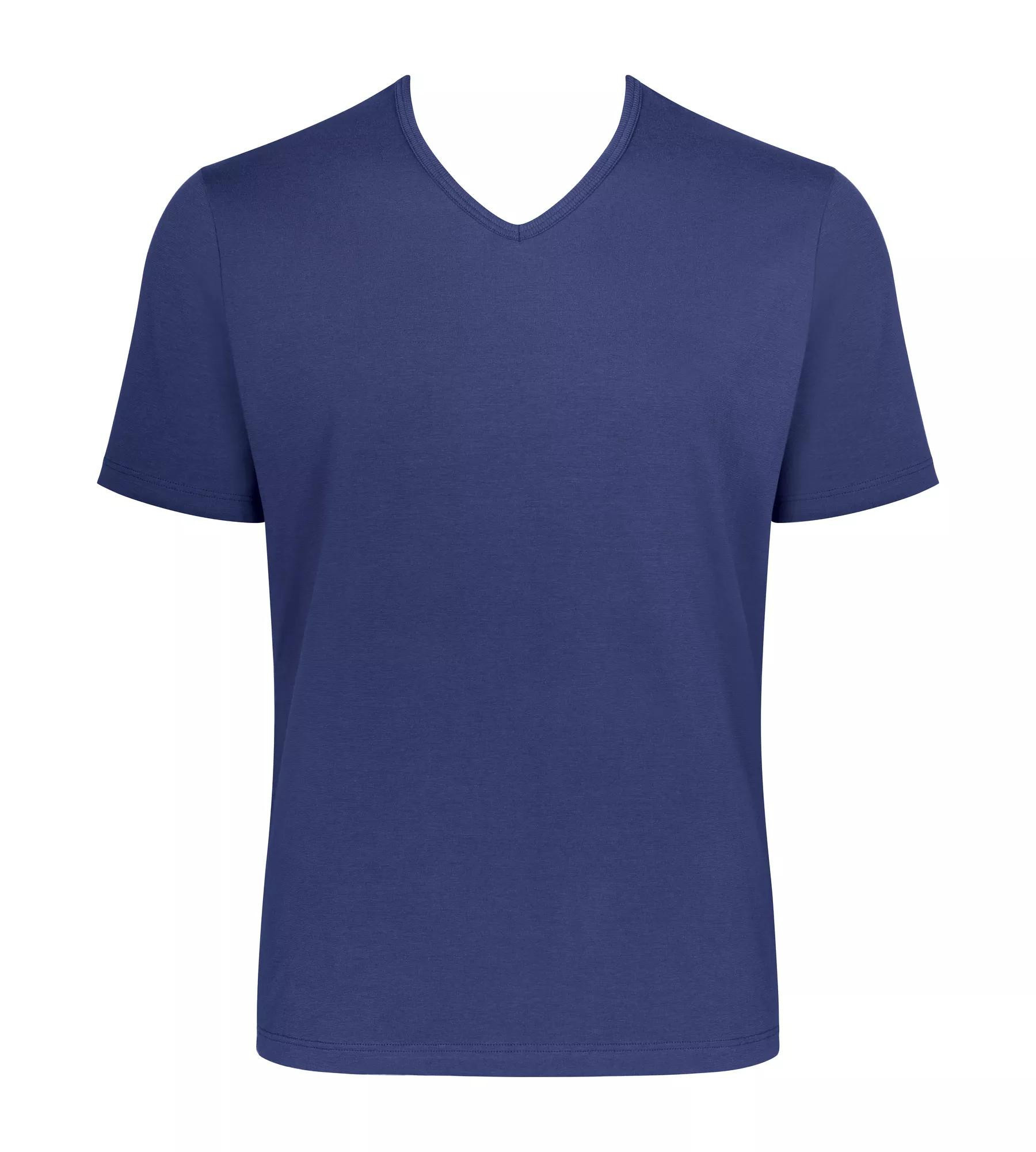 Pánské tričko GO Shirt V-Neck Regular Fit - VINTAGE DENIM - modrá 00QF - SLOGGI BLUE M