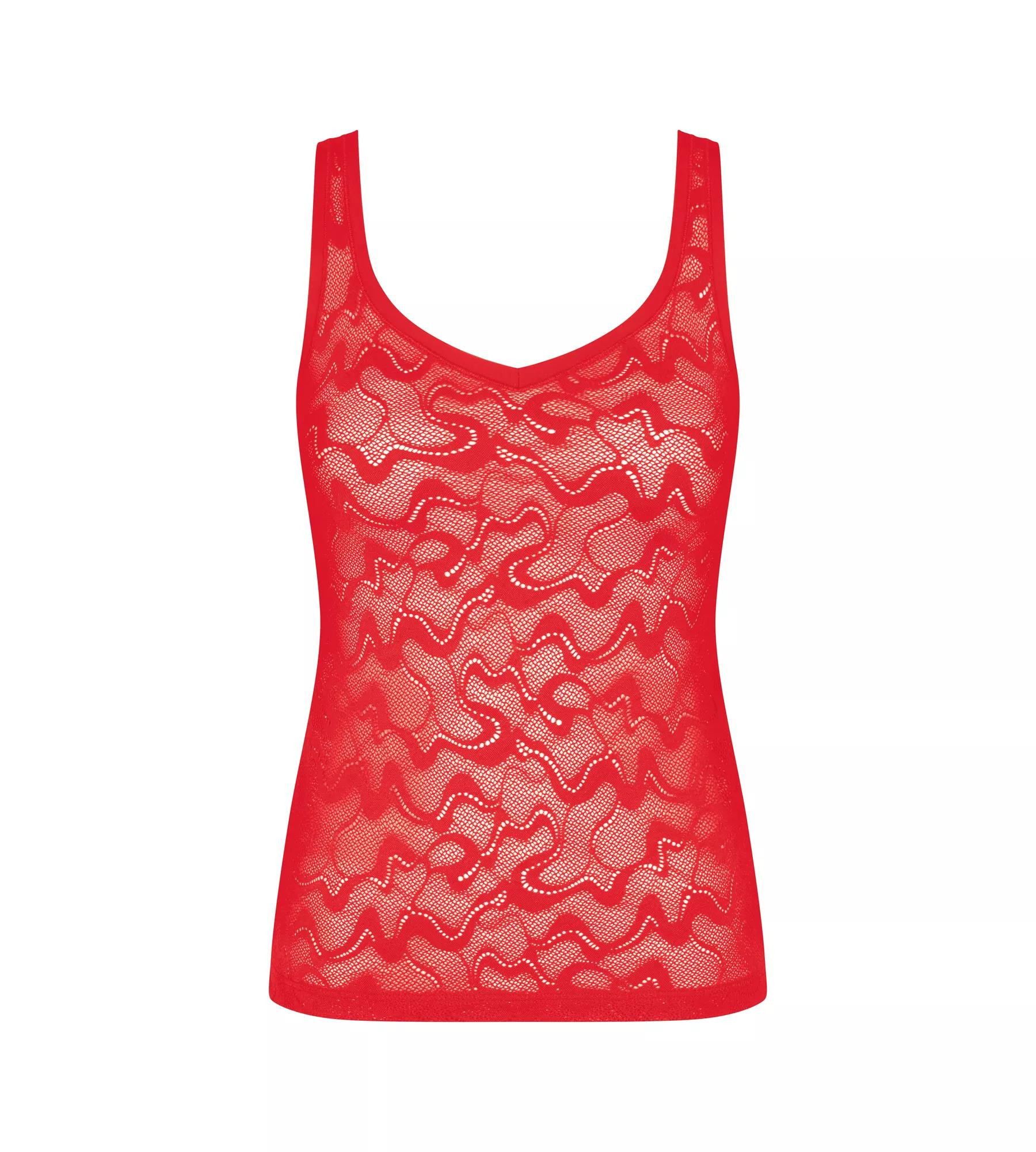 Dámské tílko GO Allround Lace Shirt 01 - CAMPARI - červené 0024 - SLOGGI RED One