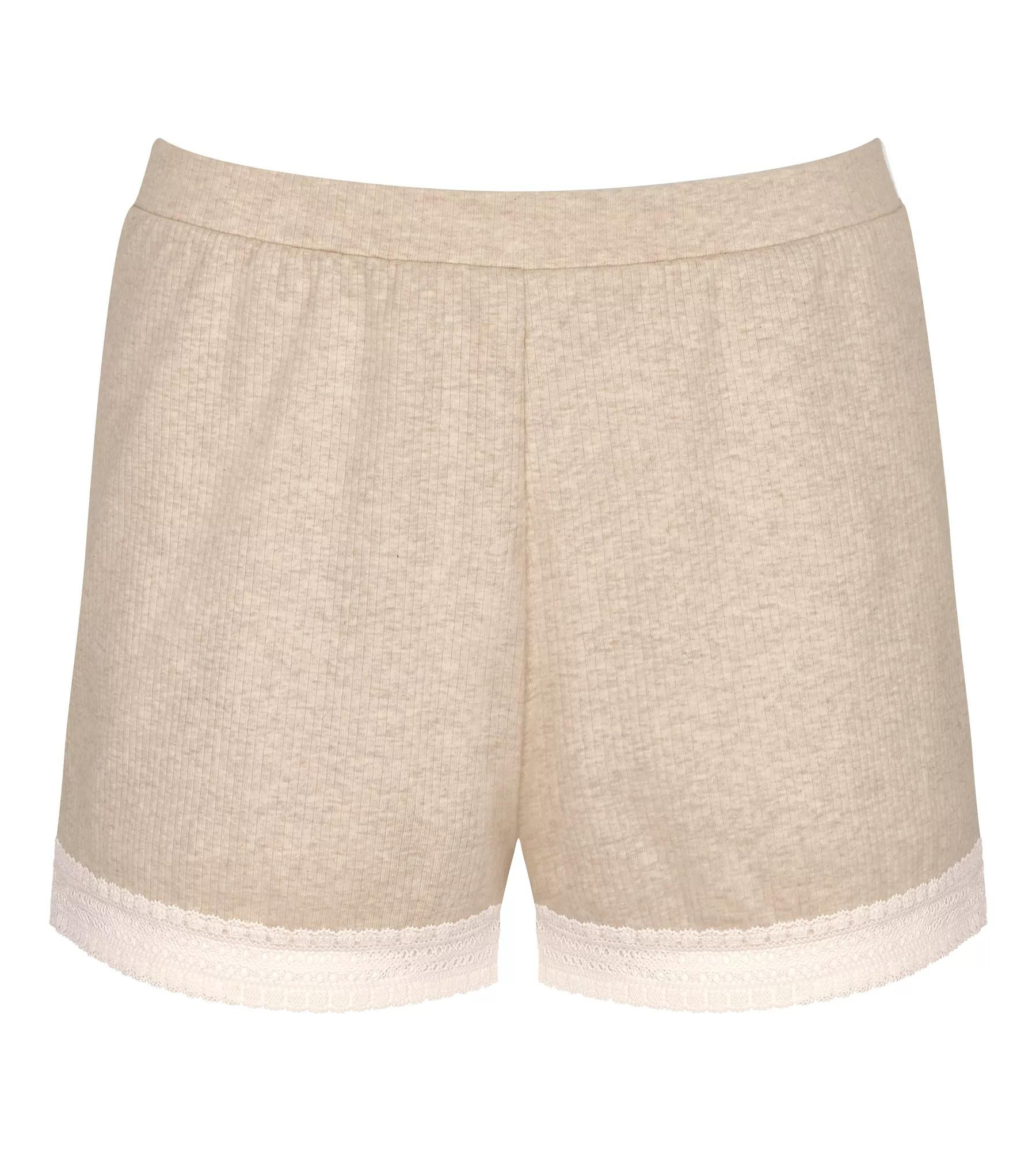 Dámské šortky GO Ribbed Short - GRAY - sv. béžové M013 - SLOGGI GRAY S