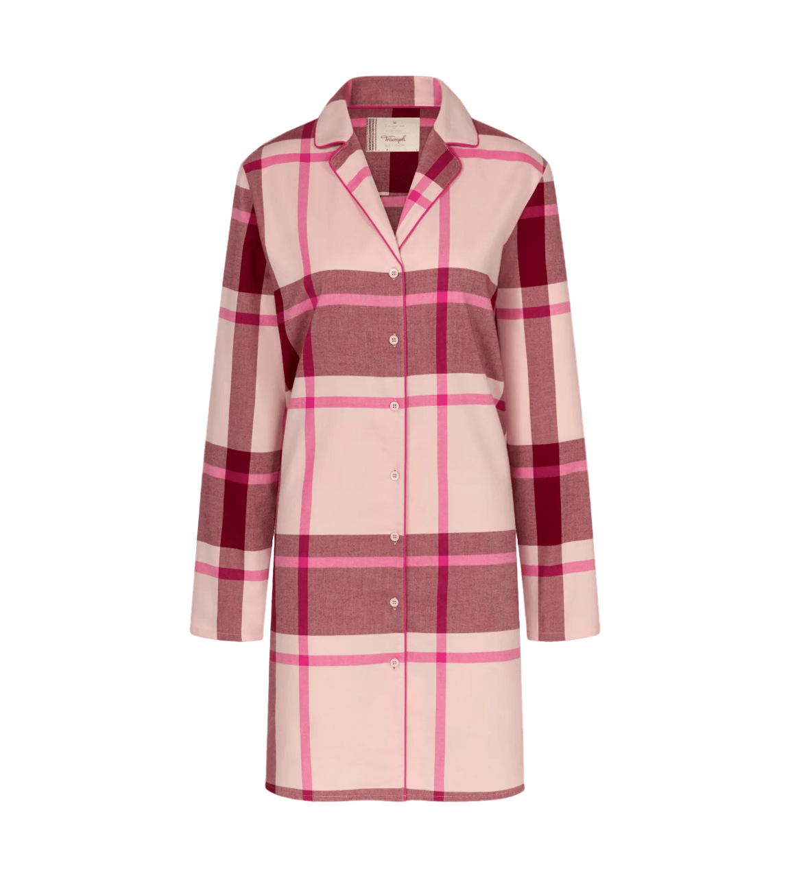 Dámská noční košile Boyfriend NDW X Checks - PINK - růžová M020 - TRIUMPH PINK 42