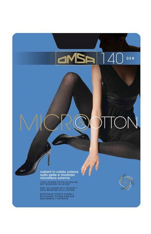 Dámské punčochové kalhoty Omsa Micro&Cotton 140 den nero/černá 2-S