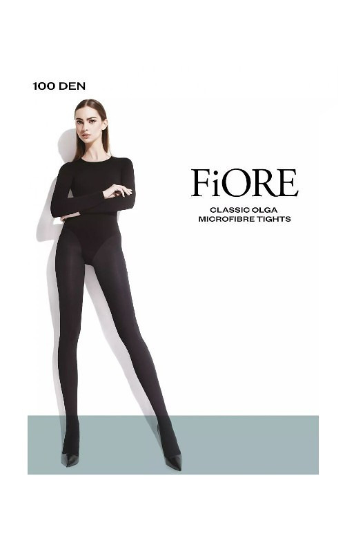 Dámské punčochové kalhoty Fiore C 5112 Olga 100 den 5-XL černá/černá 5-XL