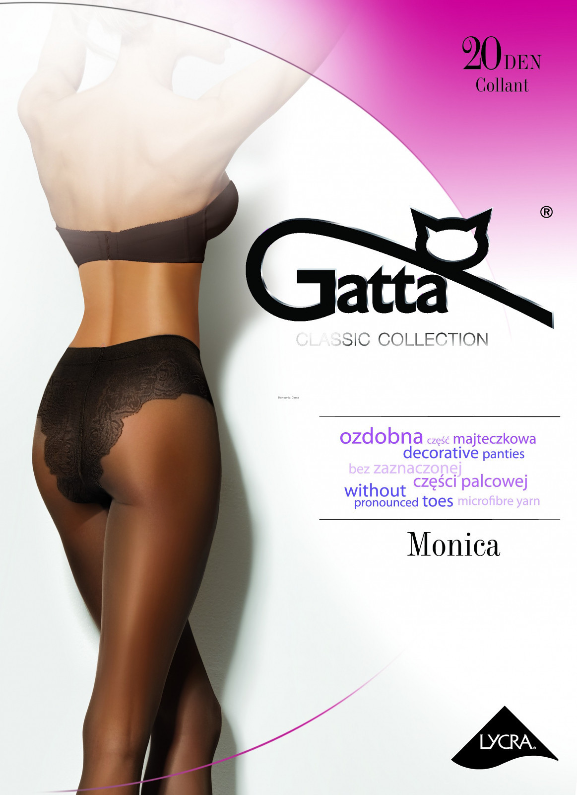 Punčochové kalhoty Gatta Monica 20 den grafit/dek.šedá 4-L