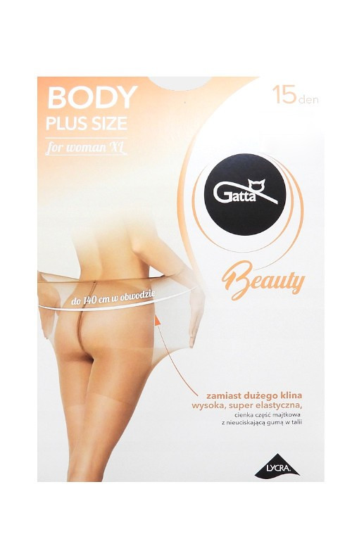 Dámské punčochové kalhoty Gatta Body Plus Size 15 den for Woman XL béžová/dec.béžová 2-S