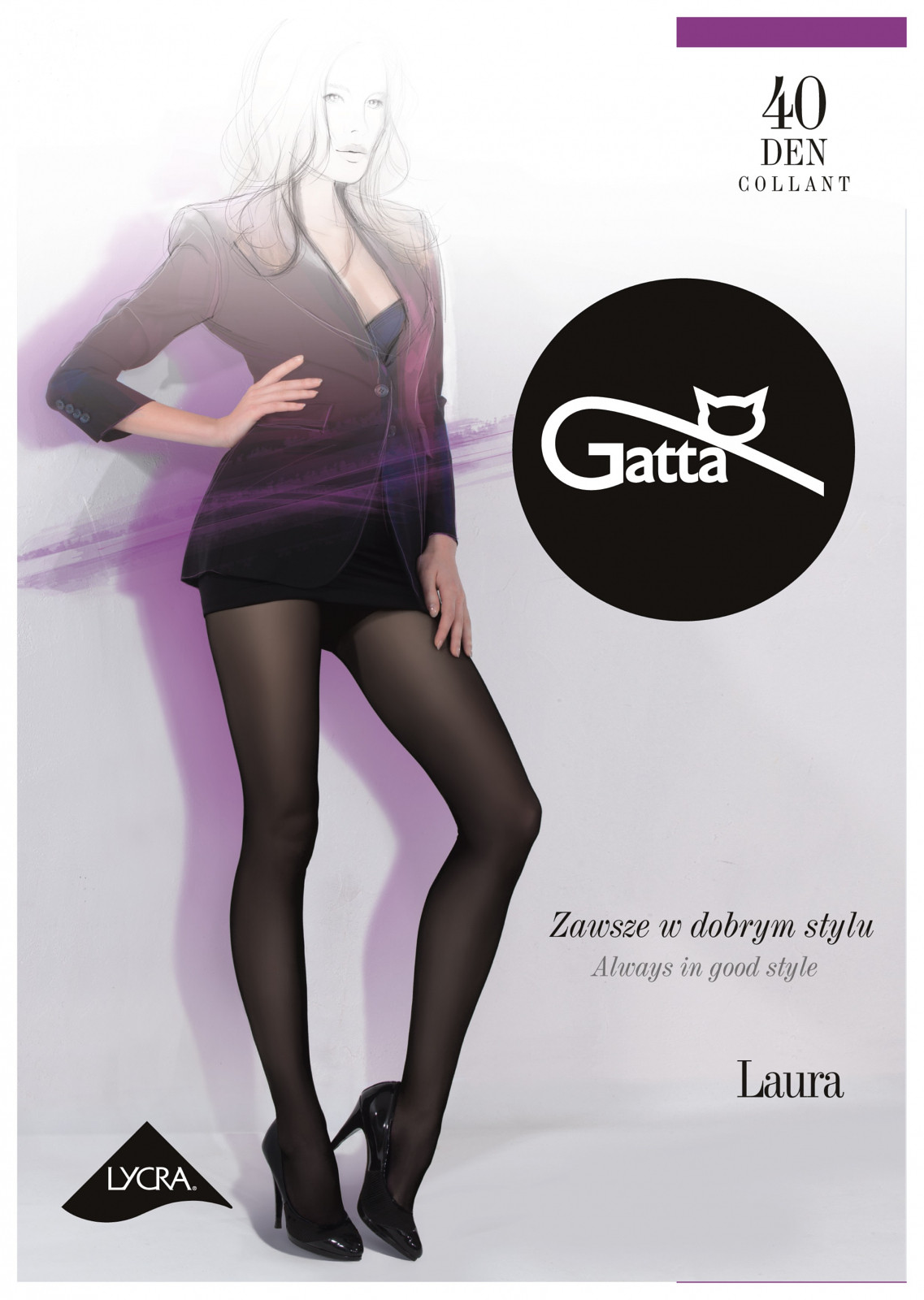 Dámské punčochové kalhoty Gatta| Laura 40 den nero/černá 2-S