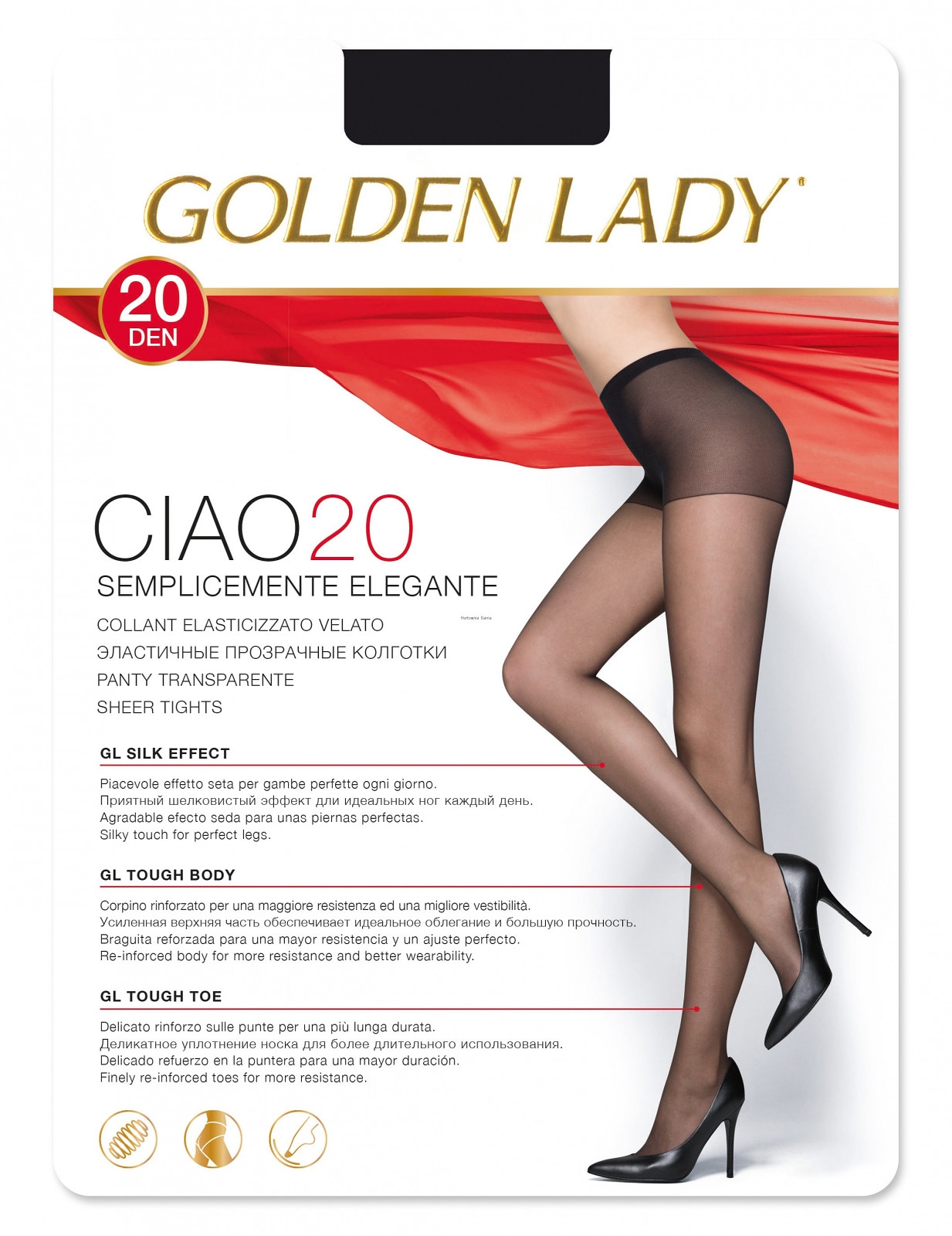 Punčochové kalhoty Golden Lady Ciao 20 den nero/černá 4-L