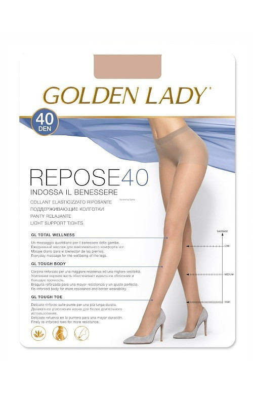 Dámské punčochové kalhoty Golden Lady Repose 2-5XL 40 den nero/černá 2-S