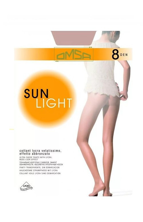 Dámské punčochové kalhoty Omsa Sun Light 8 den béžová přírodní/odd.béžová 3-M