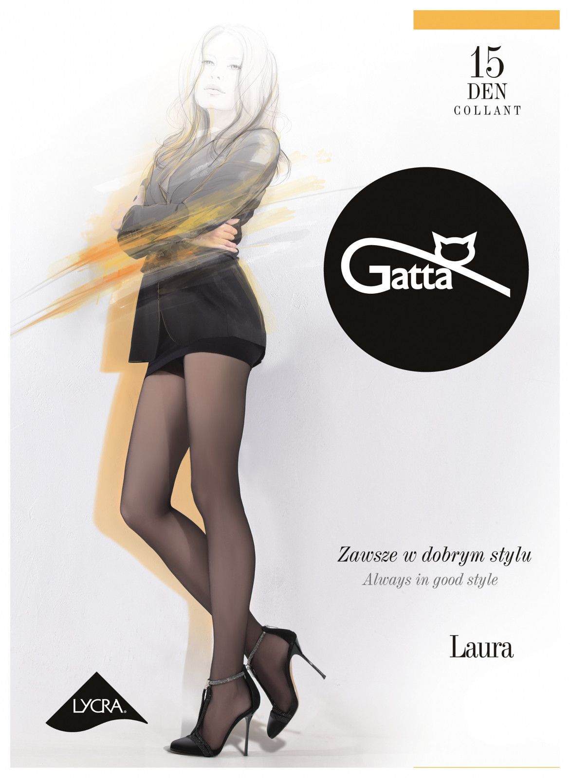 Punčochové kalhoty Gatta Laura 15 den 6-XXL grafit/dek.šedá 6-XXL