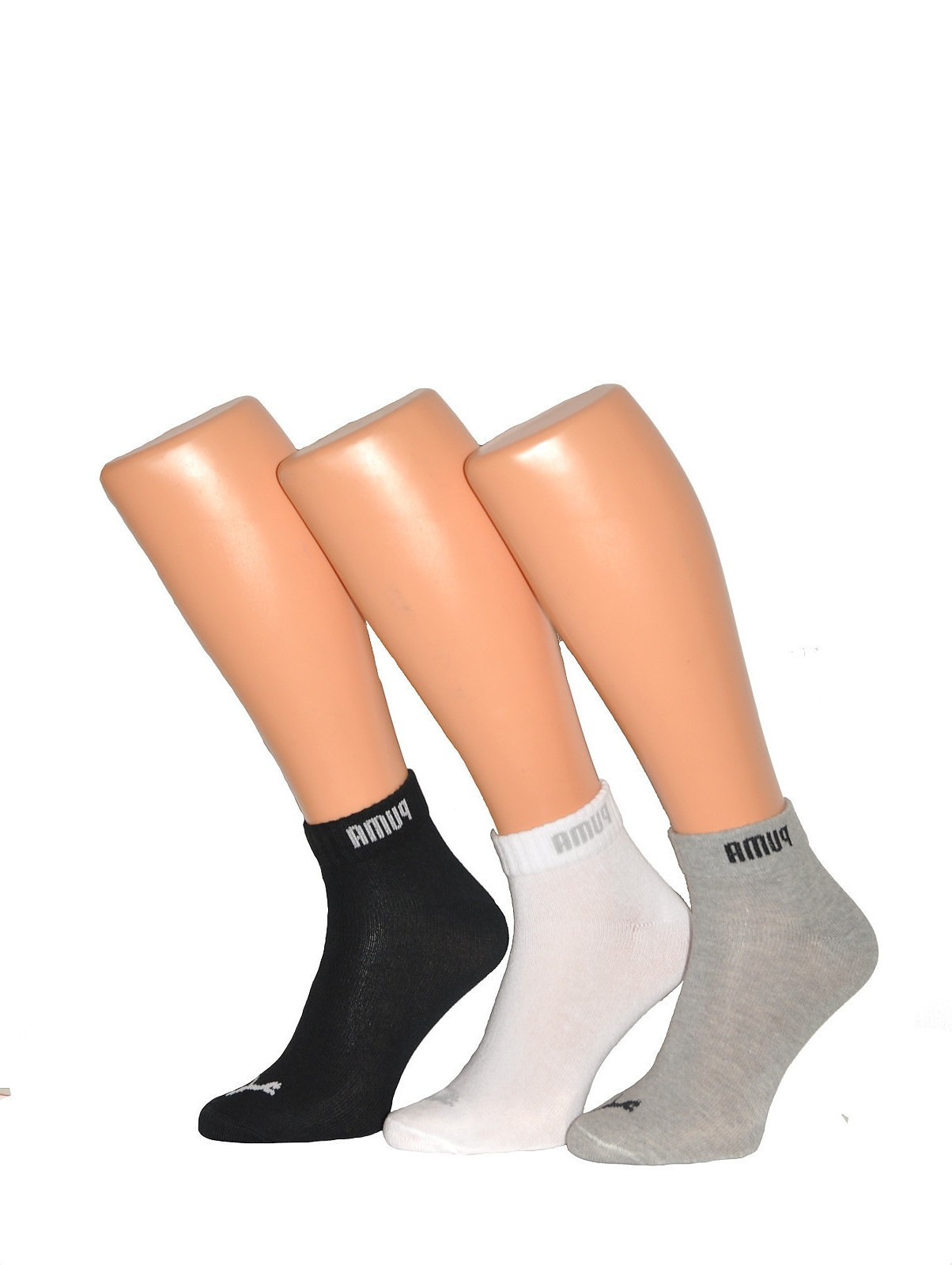 Ponožky Basic Quarter A'3 - 271080001 - Puma šedo-bílo-černá 43-46