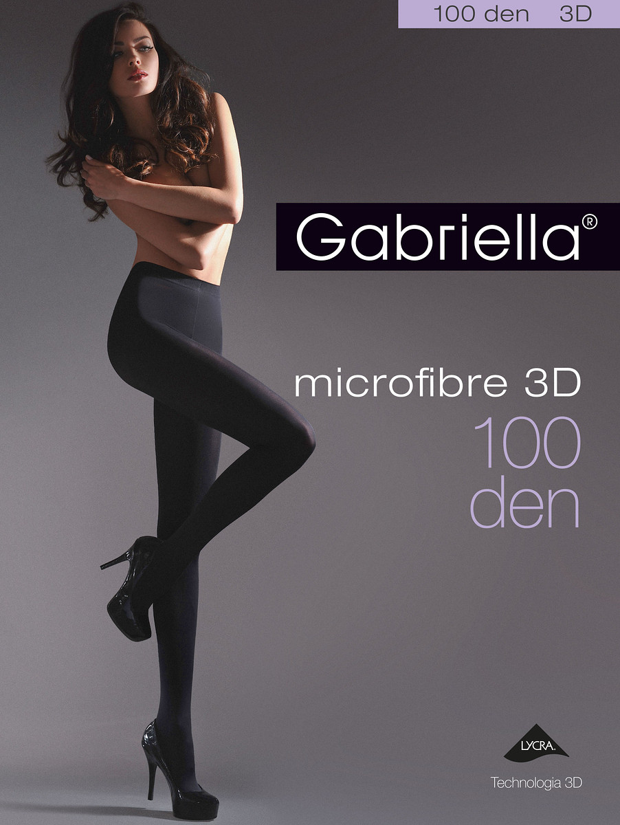 Punčochové kalhoty Gabriella Microfibre 3D 119 2-4 100 den nero/černá 3-M