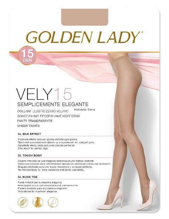 Punčochové kalhoty Golden Lady Vely 15 den miele/odc.béžová 3-M