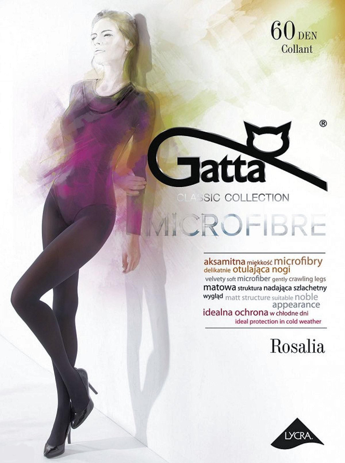 Punčochové kalhoty Gatta Rosalia 60 den 2-4 grafit/dek.šedá 4-L