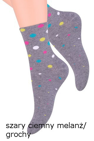 Dámské vzorované ponožky Steven art.099 ecru/lurex 35-37