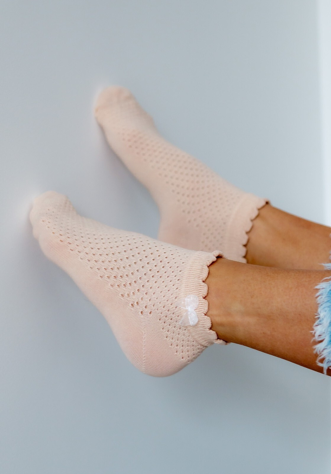 Dámské ponožky Milena Ažurové 1115 bílo-bílá mašle 37-41