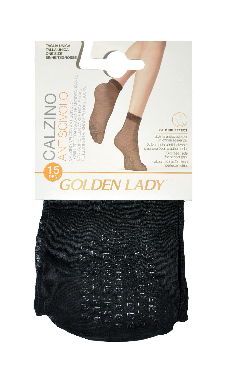Dámské ponožky Golden Lady 16G Antiscivolo ABS 15 den A'2 nero univerzální