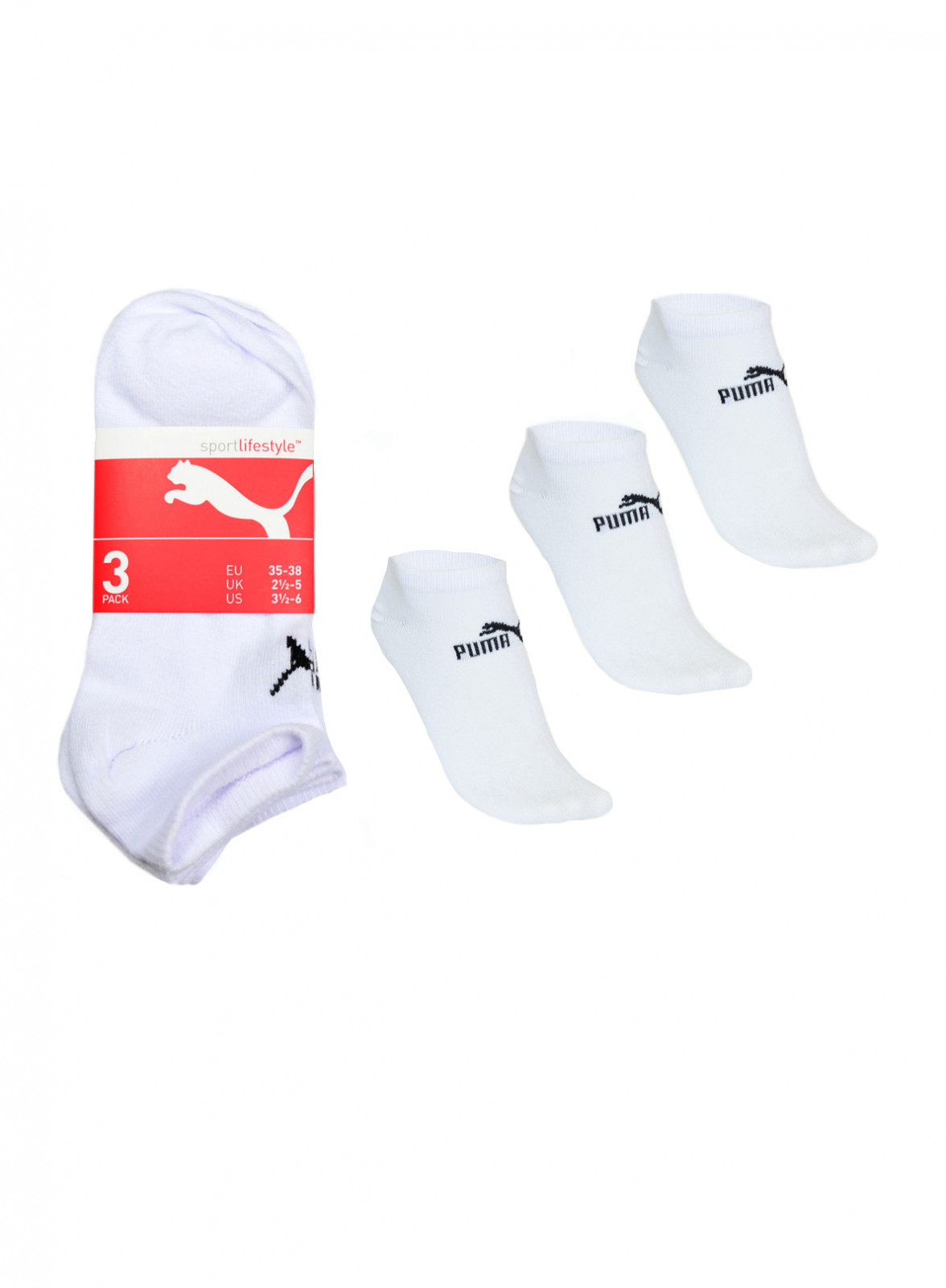 Kotníkové ponožky Puma 887497 Basic Sneaker A'3 bílá 43-46