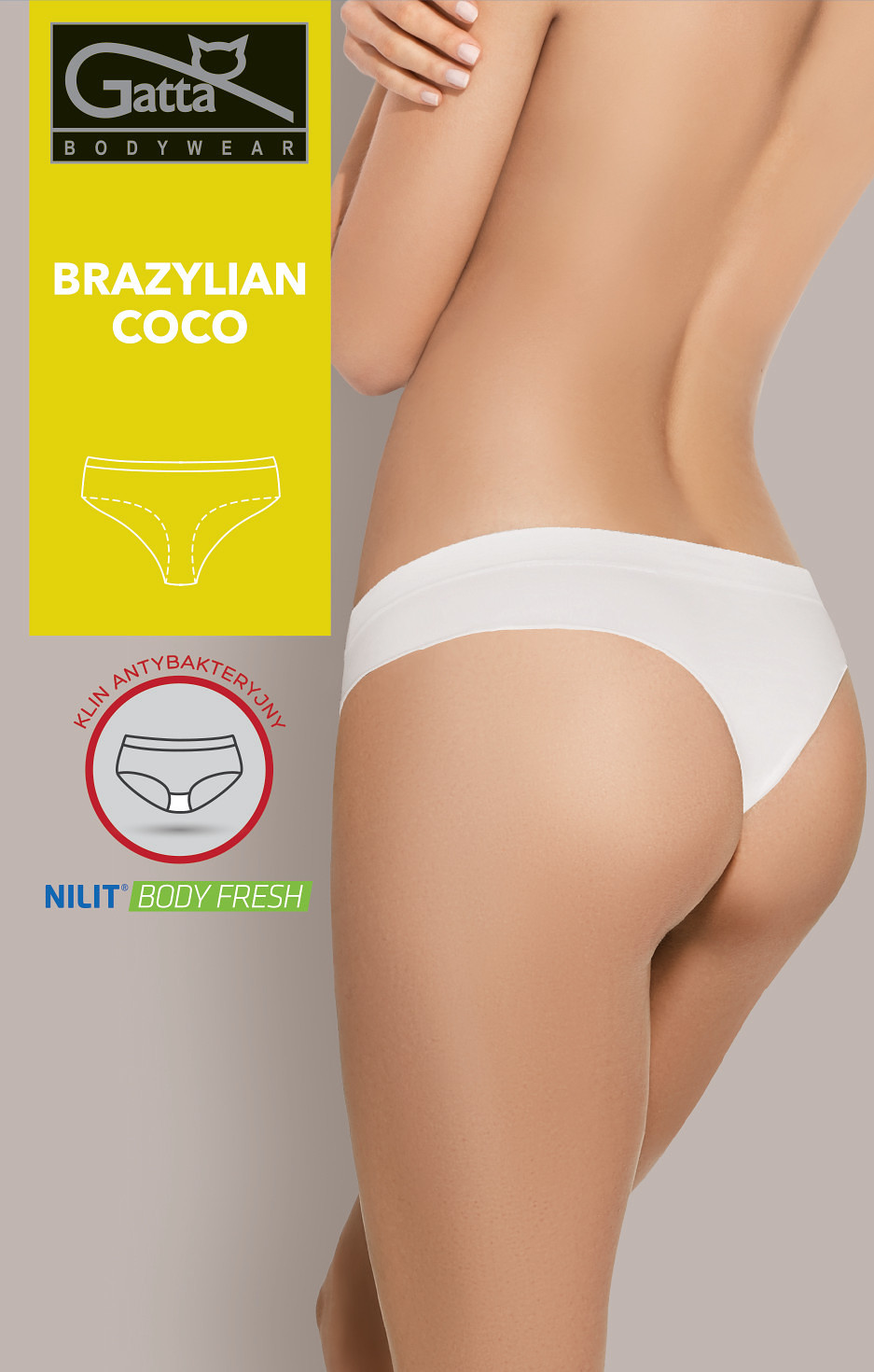 Dámské kalhotky brazilky Gatta 41606S Coco bílá/bílá XL