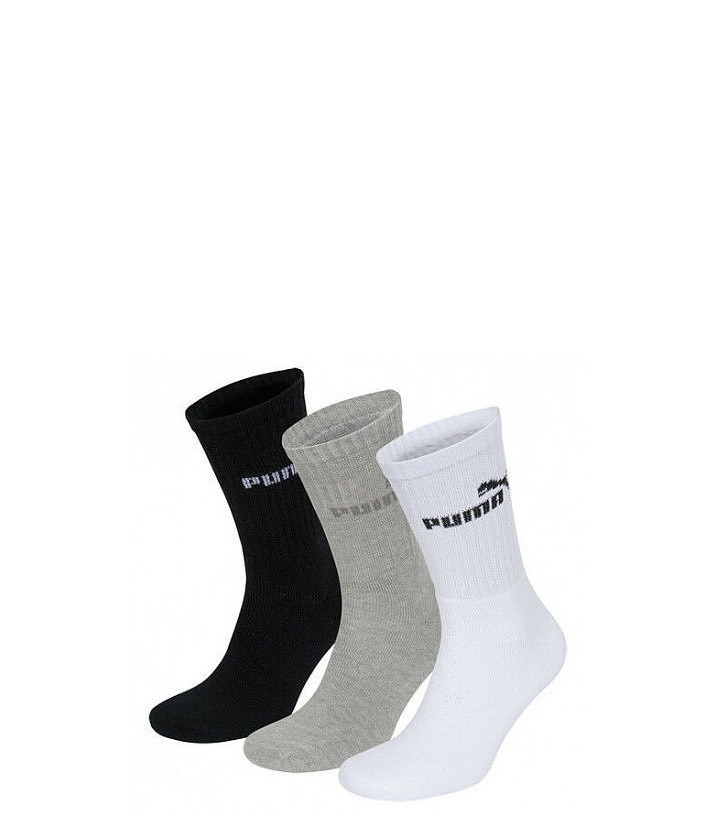Pánské ponožky Puma 883296 Crew Sock A'3 35-46 bílo-šedo-černá 39-42