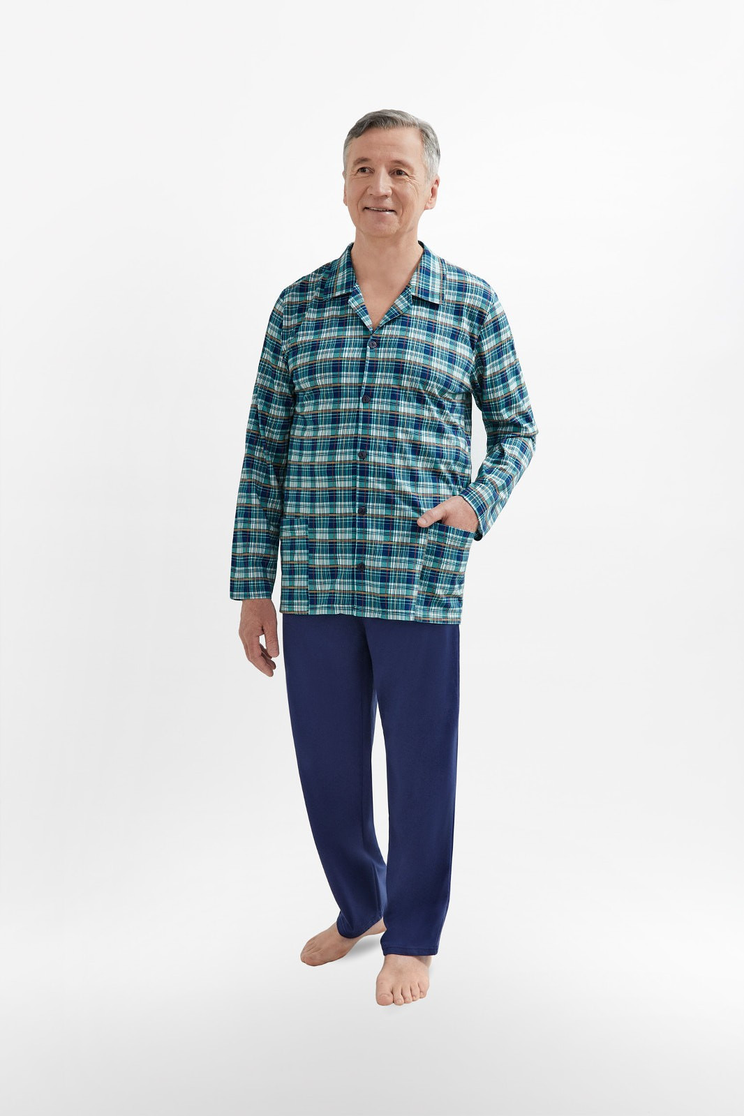 Rozepínané pánské pyžamo Martel Antoni 403 dł/r M-2XL modrá M