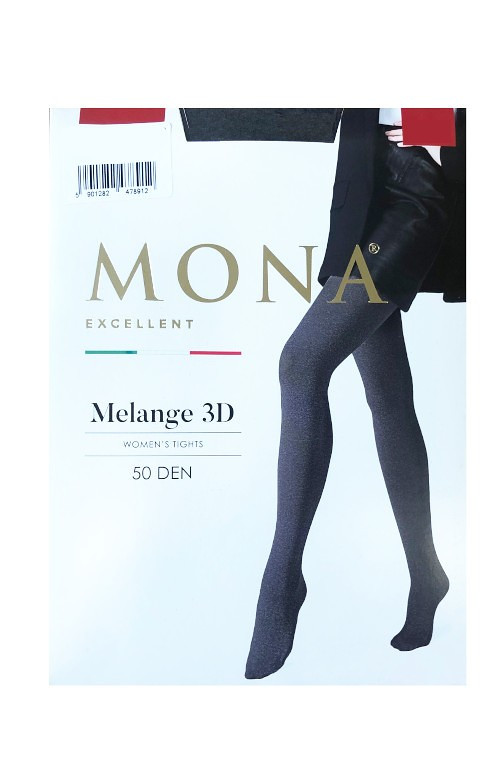 Dámské punčochové kalhoty Mona Melange 3D 50 den 5 XL pepř/odd.šedá 5-XL