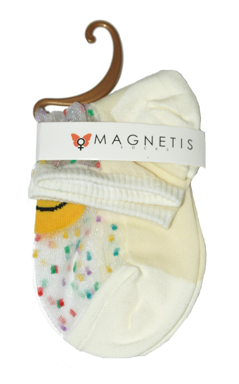 Dámské ponožky Magnetis 13531 Emotikon Béžová Univerzální