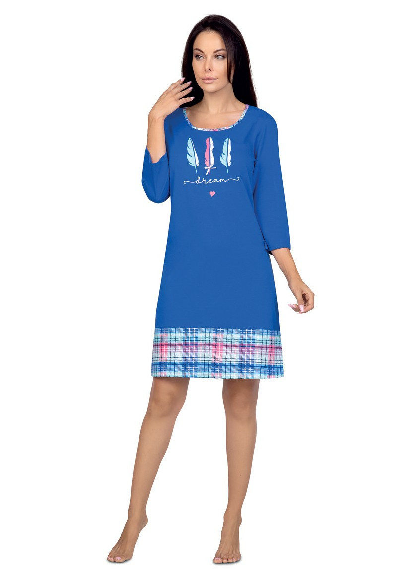 Dámská noční košile Regina 401 7/8 S-XL Modrá S