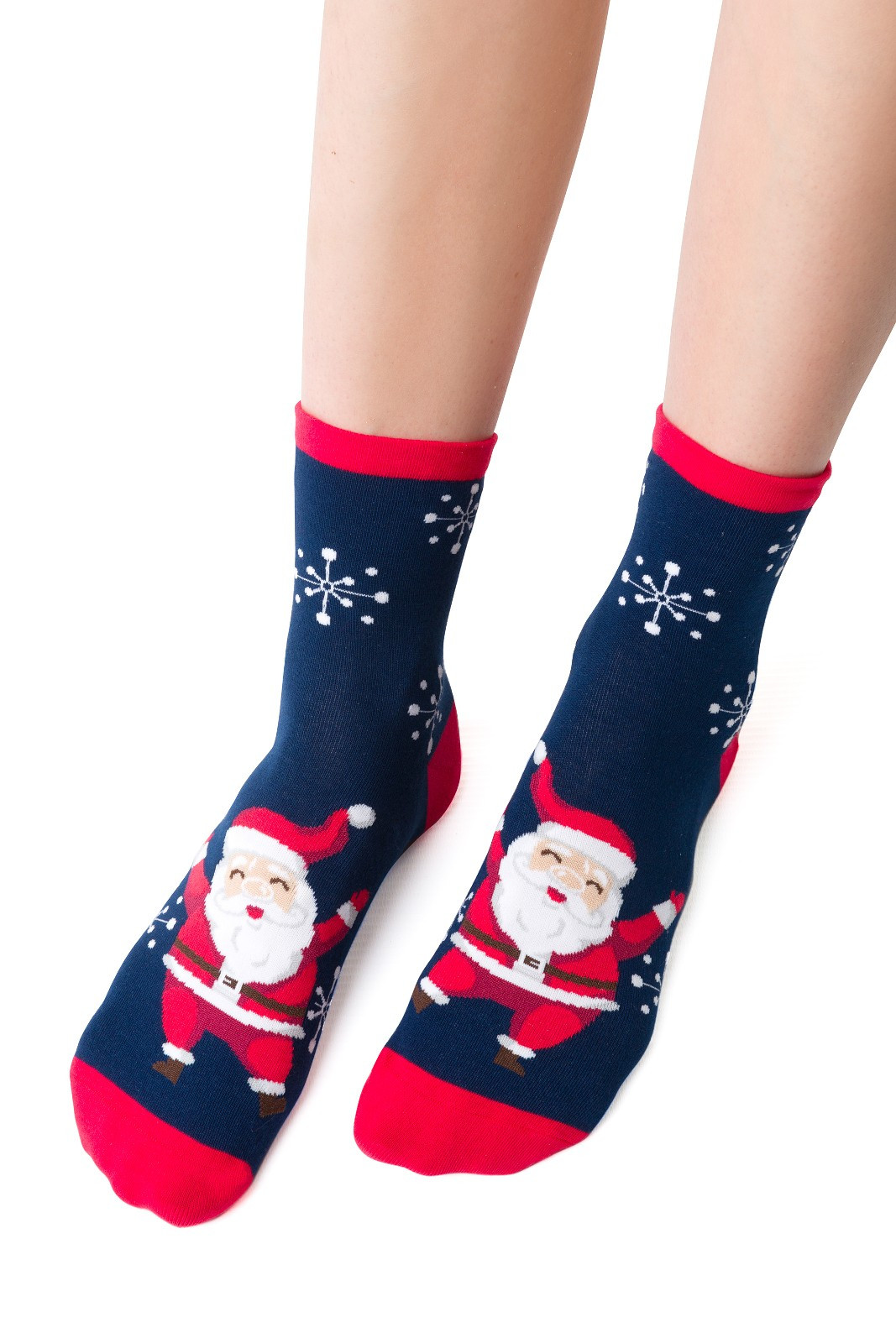 Dámské vánoční ponožky Steven art.136 35-40 šedá světlá melanž 35-37