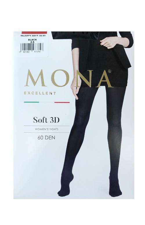 Dámské punčochové kalhoty Mona Soft 3D 60 den 2-4 černá 2-S