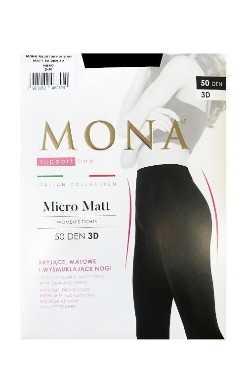 Dámské punčochové kalhoty Mona Micro Matt 50 den 3D 2-4 nero 4-L