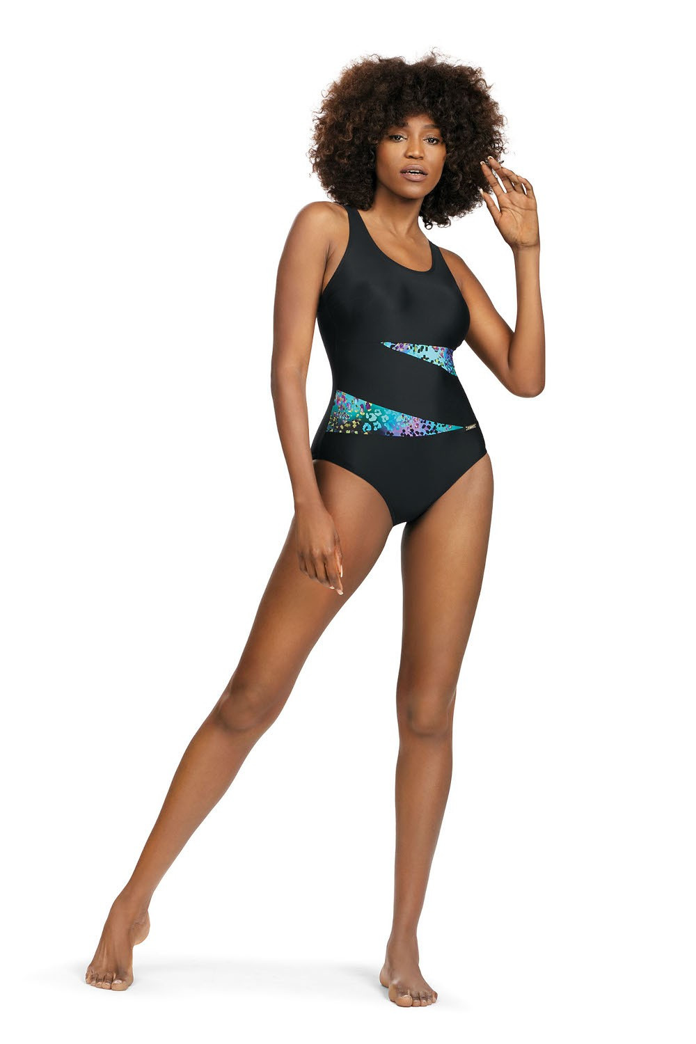Jednodílné dámské plavky Self S 36 W Fashion Sport černá 3XL-46