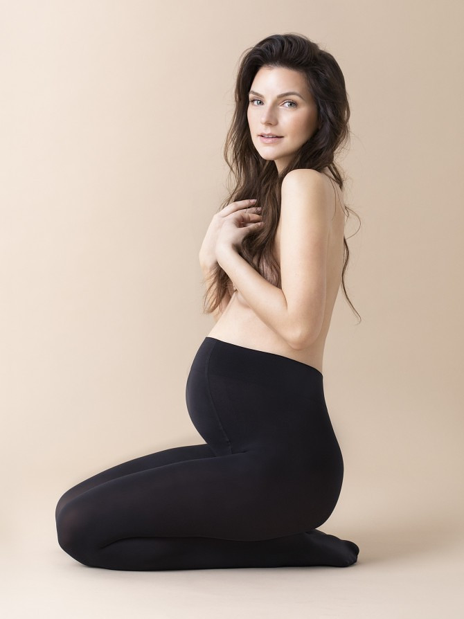 Těhotenské punčochové kalhoty Fiore W 5002 Juno Mama 50 den 3-4 černá 2-S
